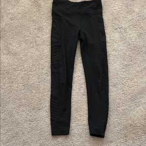 Athleta Kids Black Leggings with Textured Sides